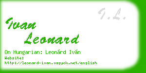 ivan leonard business card
